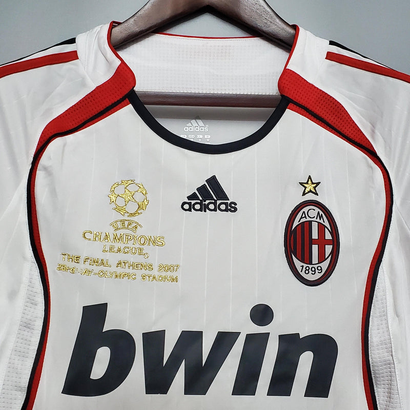 Camisa Retrô Milan 2006/2007 Branca Champions Final - Manga Longa Adidas
