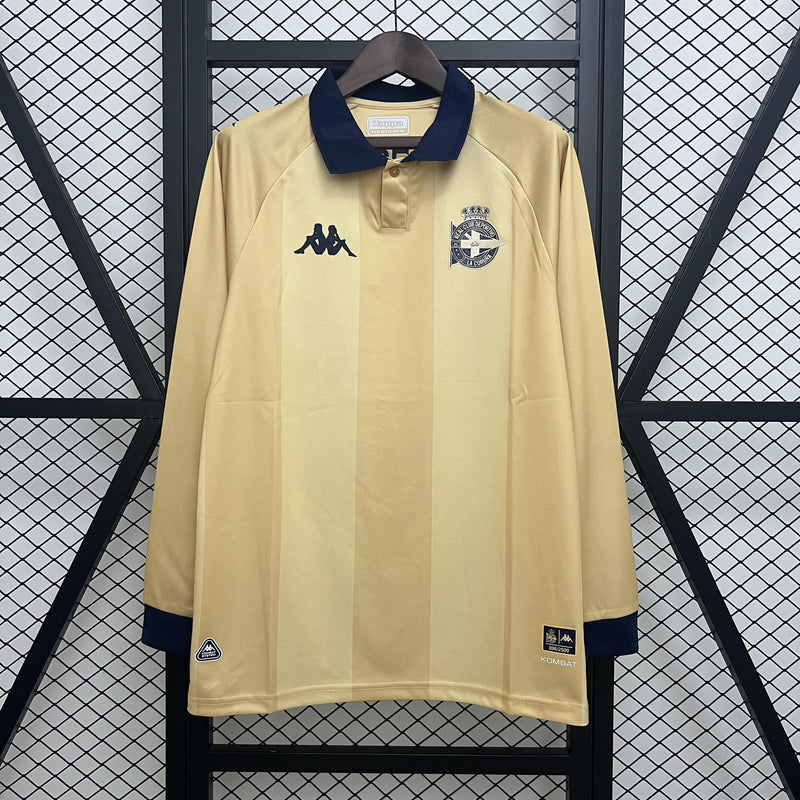 Camisa Deportivo La Coruña Edição Especial - Manga Longa Torcedor Bege
