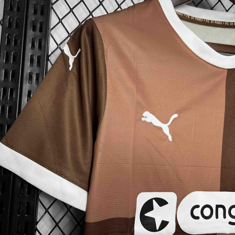 Camisa St. Pauli 2024/25 I Home - Torcedor - Branca