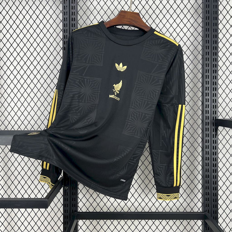 Camisa México de Ouro 25/26 - Torcedor Manga Longa - Preta