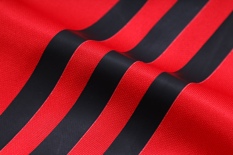 23/24 Conjunto Treino Flamengo - Frio Zíper Curto - Todo Vermelho