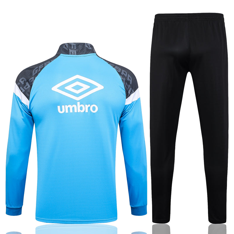 23/24 Conjunto Treino Grêmio - Frio Zíper Curto - Azul Celeste