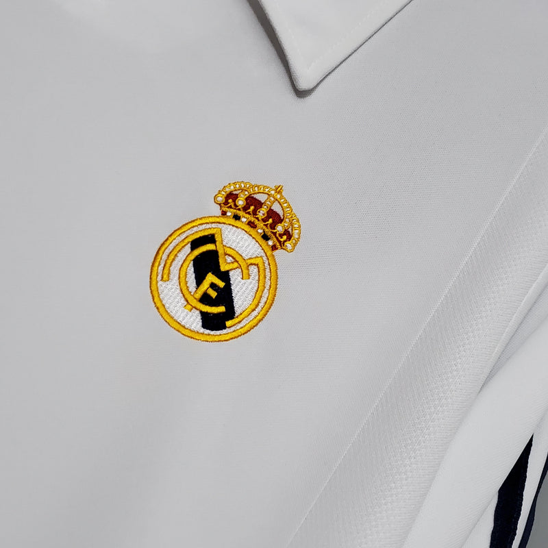 Camisa Retrô Real Madrid 2002 I Home - Manga Longa Adidas