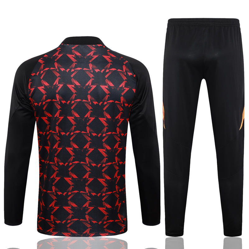 24/25 Conjunto Treino Manchester United - Frio Zíper Curto - Vermelho