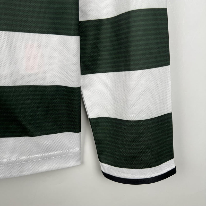 Camisa Retrô Sporting 2001/2003 I Home - Manga Longa Reebok