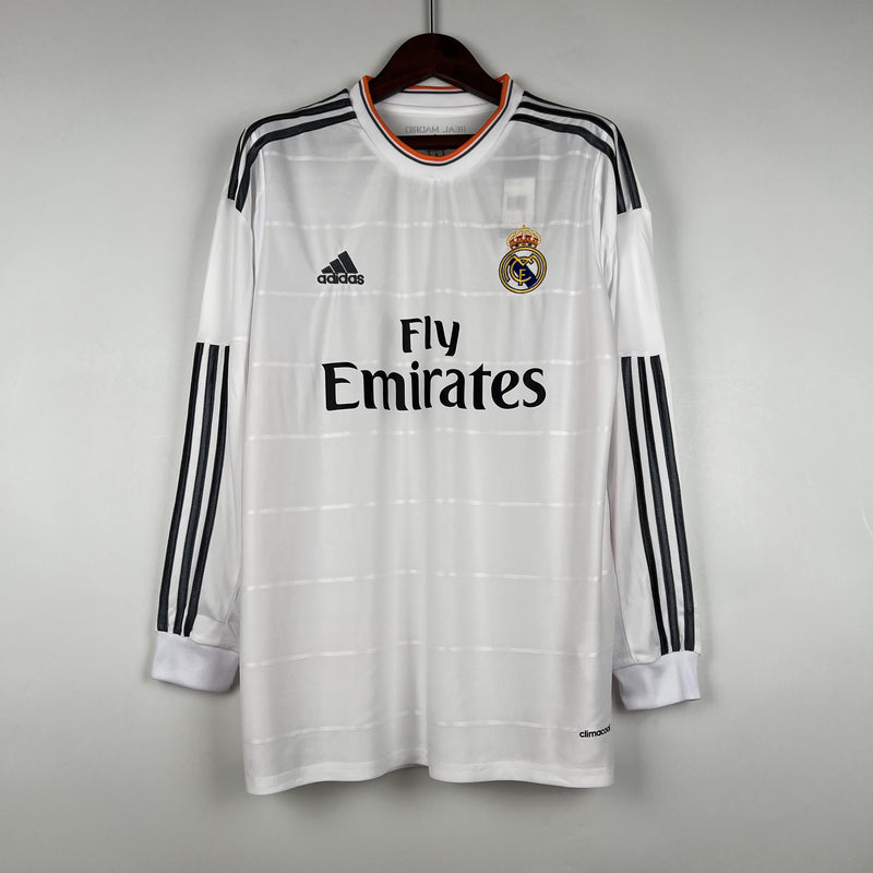 Camisa Retrô Real Madrid 2013/2014 I Home - Manga Longa Adidas