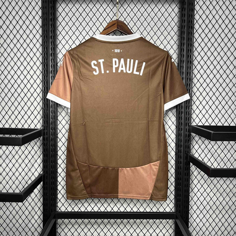 Camisa St. Pauli 2024/25 I Home - Torcedor - Branca