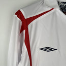 Camisa Retrô Inglaterra 2006 I Home - Manga Longa Umbro