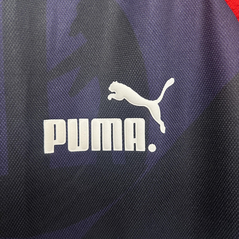 Camisa Retrô Atlético de Madrid 1995/1996 III Third Away - Preto Com Roxo