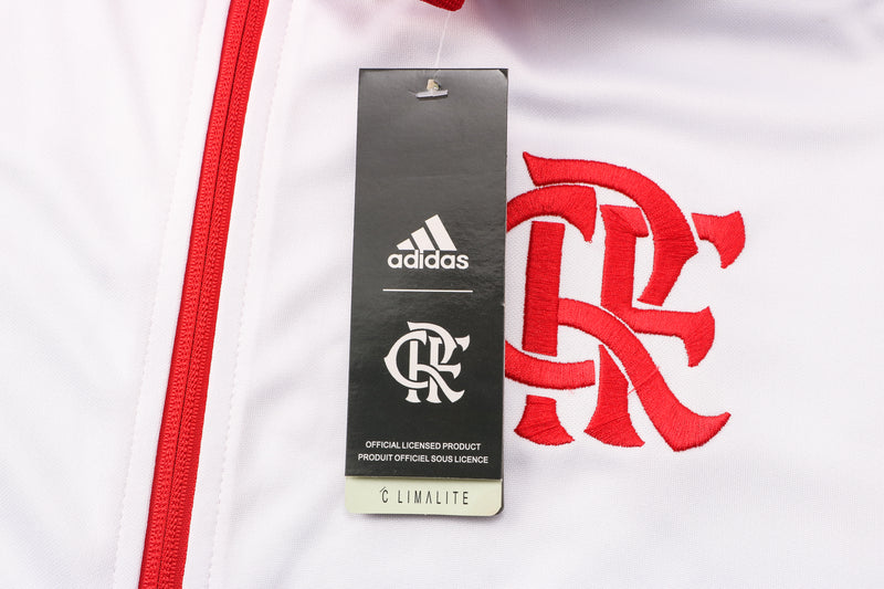 21/22 Conjunto Treino Flamengo - Frio Zíper Longo - Branco