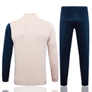 24/25 Conjunto Treino São Paulo - Frio Zíper Curto - Azul e Bege