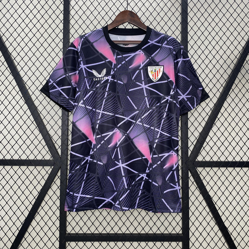 Camisa Athletic Bilbao 24/25 Pré-Jogo - Torcedor - Roxa