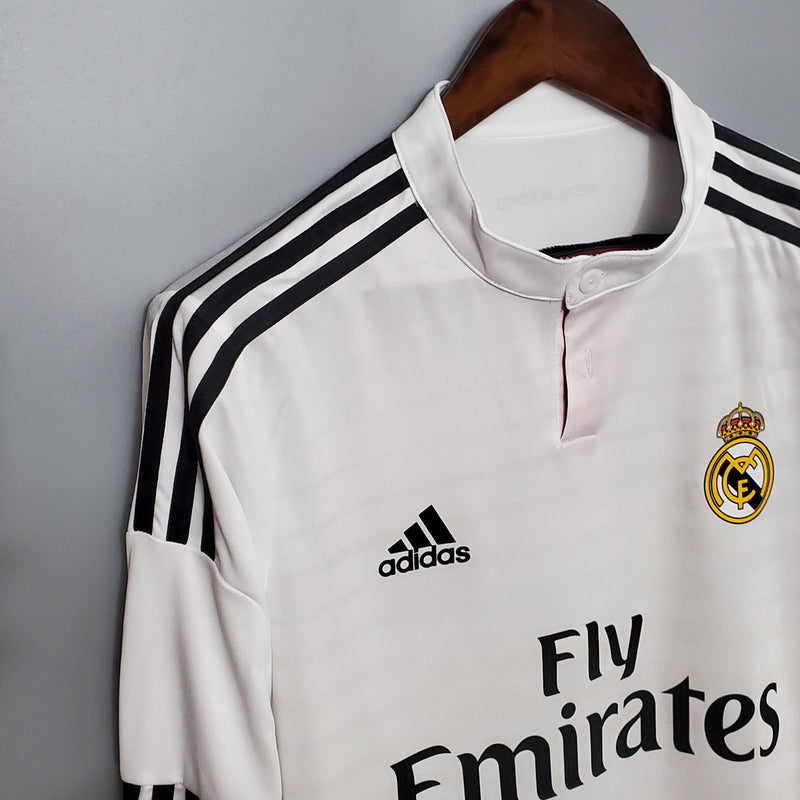 Camisa Retrô Real Madrid 2014/2015 I Home - Manga Longa Adidas