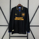 Camisa Retrô Manchester United 1993/1995 Away Preta - Manga Longa