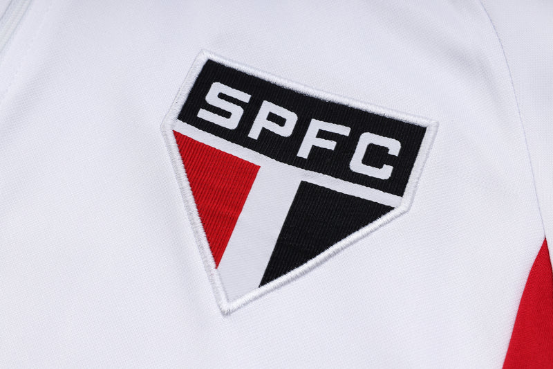 23/24 Conjunto Treino São Paulo - Frio Zíper Curto - Branco