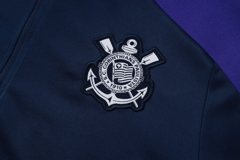25/26 Conjunto Treino Corinthians - Frio Zíper Curto - Roxo Escuro