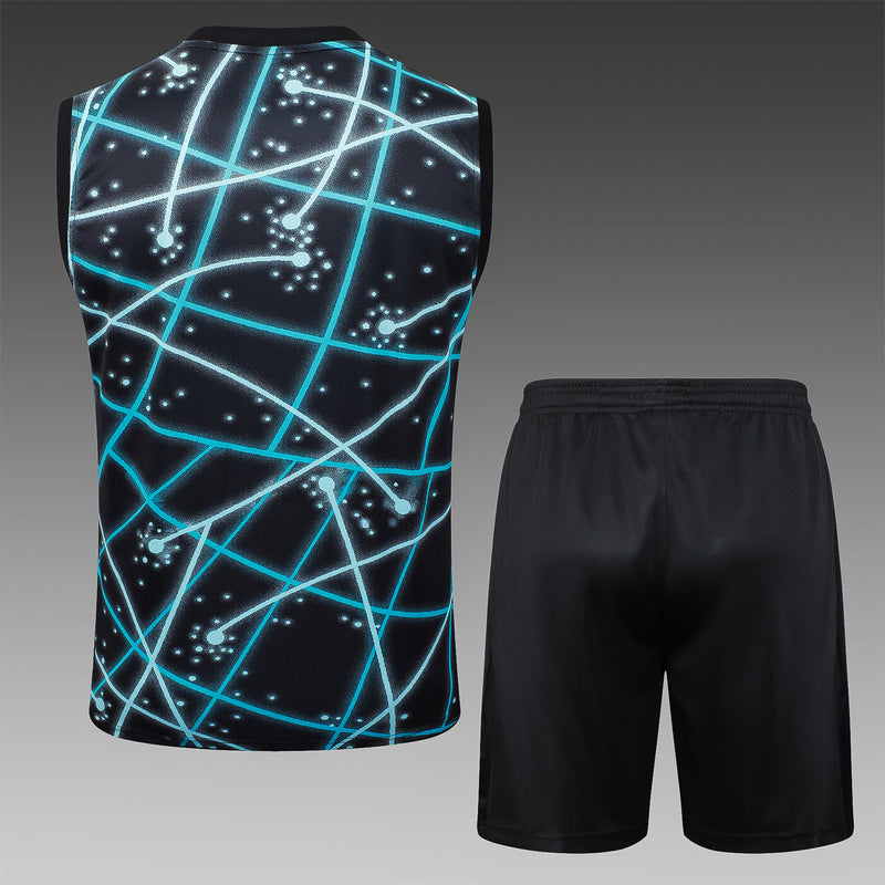 25/26 Conjunto Inter de Milão Regata - Preto Luzes Azuis