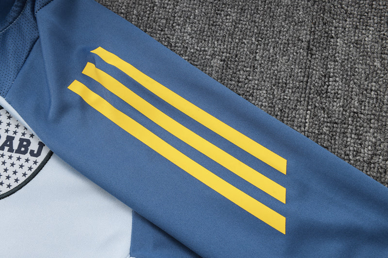 24/25 Conjunto Treino Boca Juniors - Frio Zíper Curto - Azul Claro