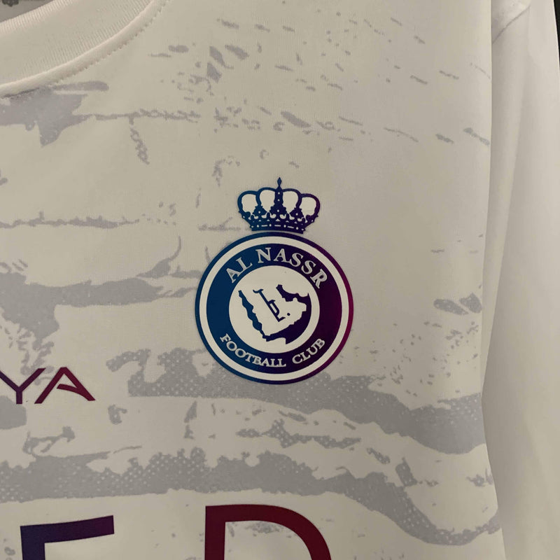 Camisa Al-Nassr 2023/24 III Third - Manga Longa Torcedor - Branca