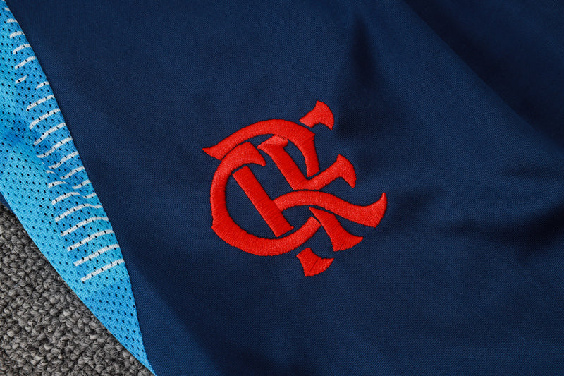 25/26 Conjunto Treino Flamengo - Frio Zíper Curto - Azul Claro