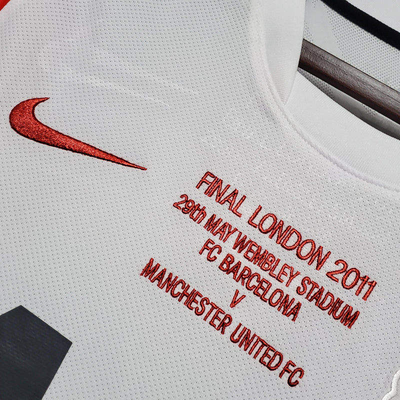 Camisa Retrô Final Champions Manchester United 2010/2011 Away Branca