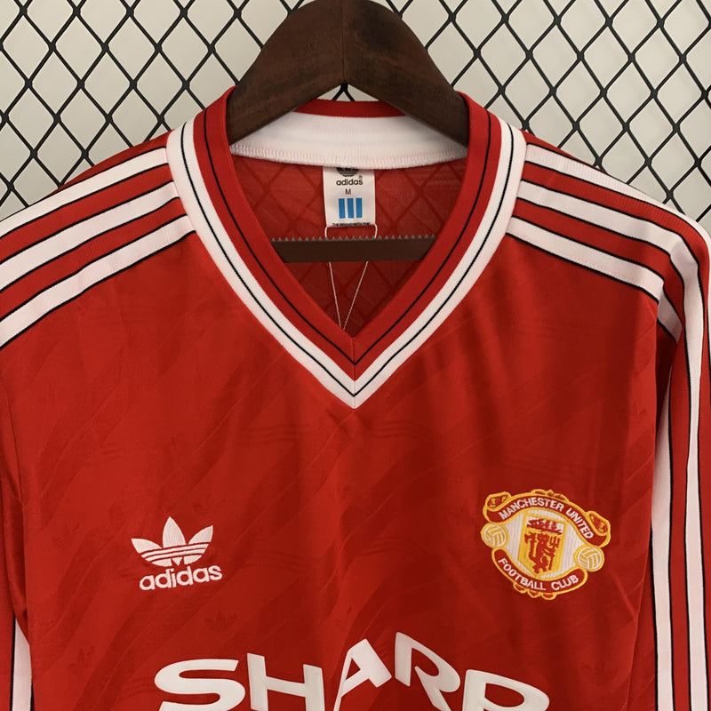 Camisa Retrô Manchester United 1986/1988 - Manga Longa - Adidas
