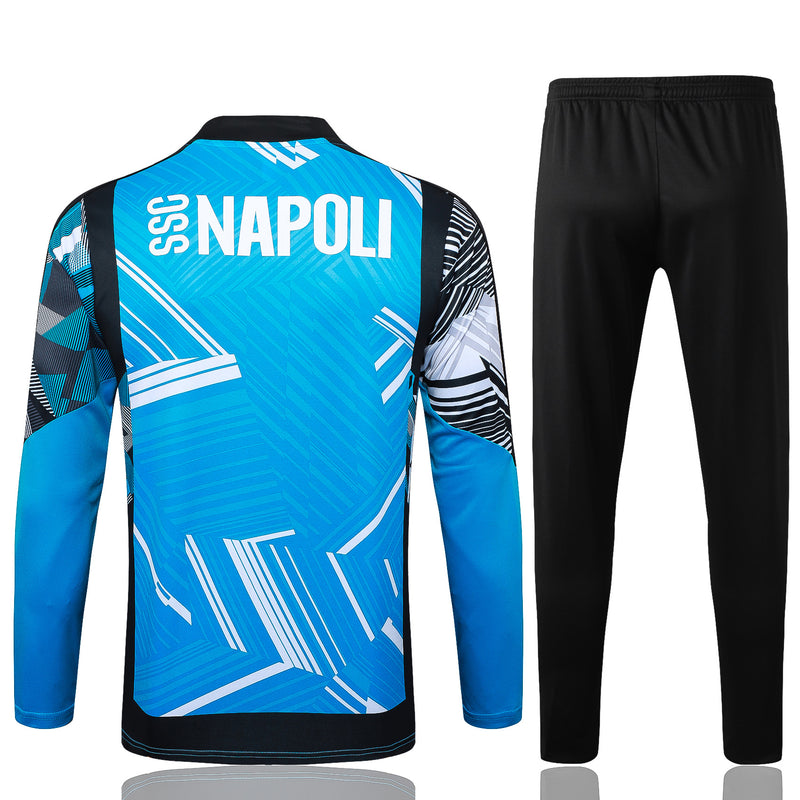 24/25 Conjunto Treino Napoli - Zíper Curto - Azul