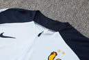24/25 Conjunto Treino França - Frio Zíper Curto - Azul Claro