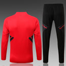 22/23 Conjunto Treino Flamengo - Frio Zíper Curto - Vermelho Amarelo