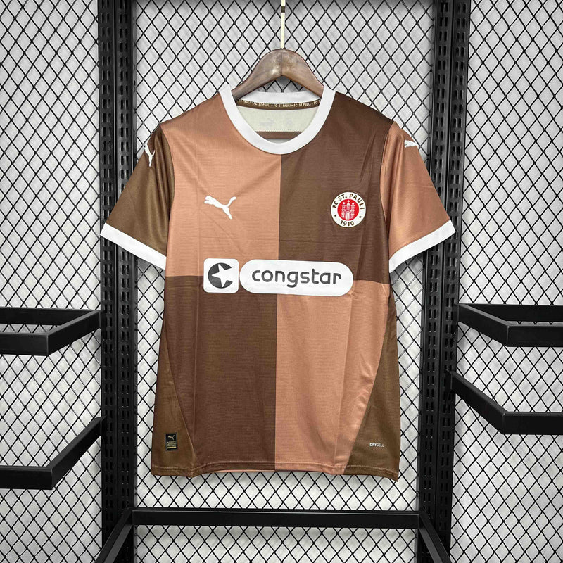 Camisa St. Pauli 2024/25 I Home - Torcedor - Branca
