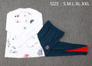 24/25 Conjunto Treino PSG - Frio Zíper Curto - Branco