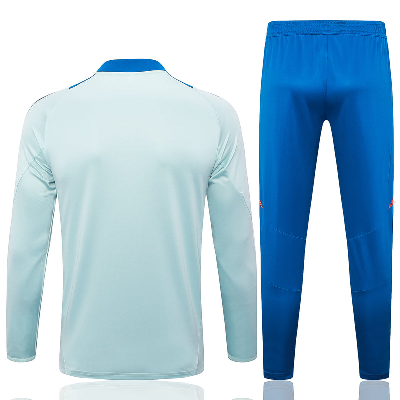 24/25 Conjunto Treino Espanha - Frio Zíper Curto - Azul Claro