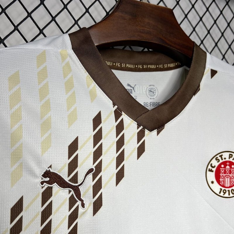 Camisa St. Pauli 2024/25 II Away - Torcedor - Branca