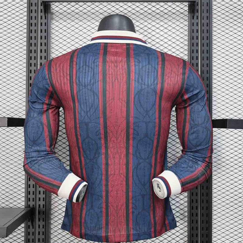 Camisa Barcelona 2025/26 Edição Especial Retrô - Jogador Manga Longa