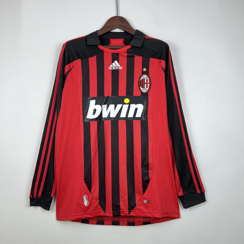 Camisa Retrô Milan 2007/2008 I Home - Manga Longa Adidas