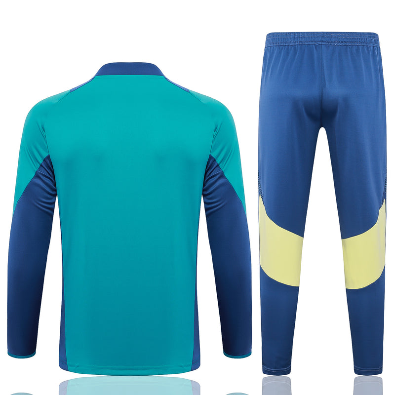 24/25 Conjunto Treino Ajax - Frio Zíper Curto - Azul Claro