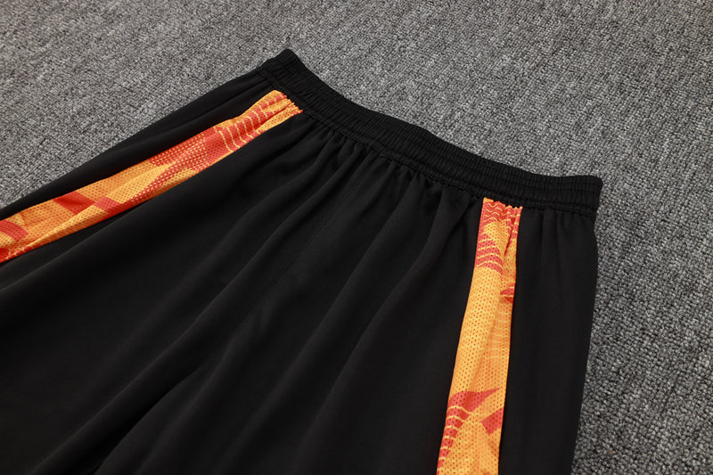 24/25 Conjunto Treino Real Madrid - Frio Zíper Curto - Branco com Laranja