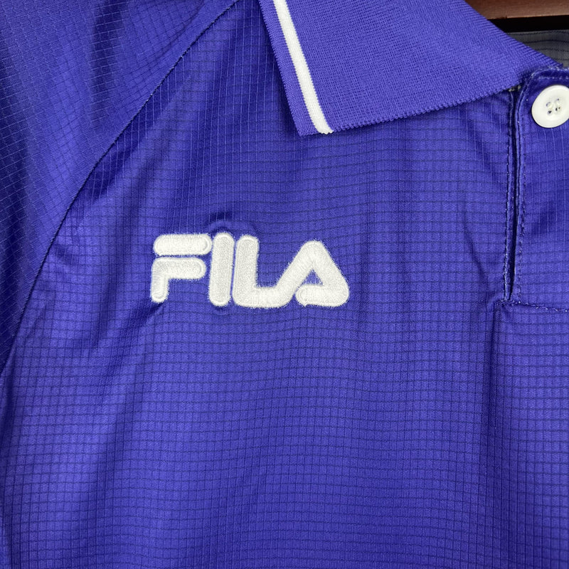 Camisa Retrô Fiorentina 1998 Nintendo I Home - Roxa - Manga Longa Fila