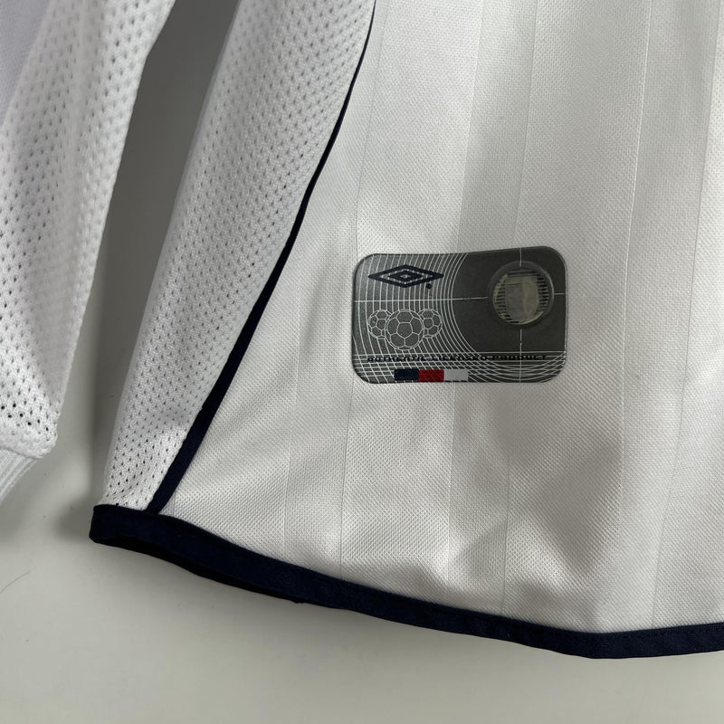 Camisa Retrô Inglaterra 2002 I Home - Manga Longa Umbro