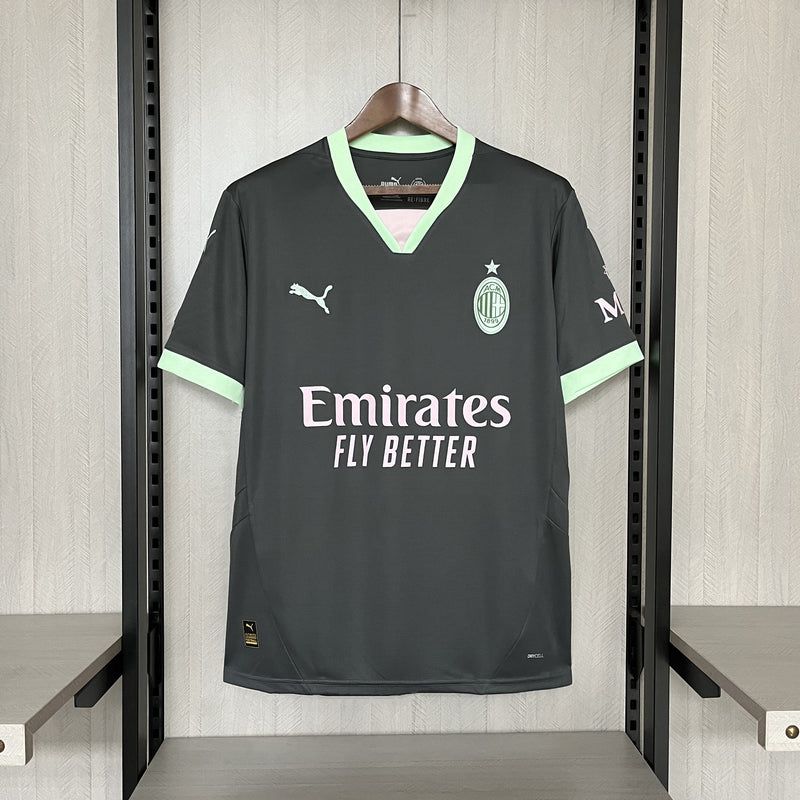 Camisa Milan 2024/25 III Third - Torcedor - Cinza e Verde
