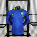 Camisa Brasil 2025 II Away - Jogador Manga Longa - Azul