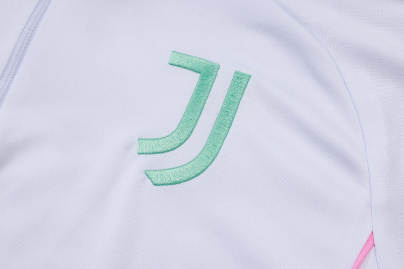 25/26 Conjunto Treino Juventus - Frio Zíper Curto - Branco