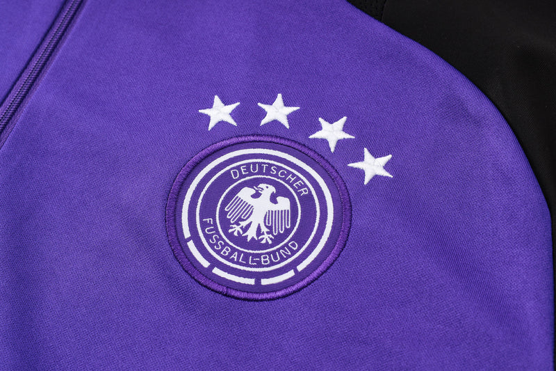 24/25 Conjunto Treino Alemanha - Frio Zíper Curto - Roxo Com Preto