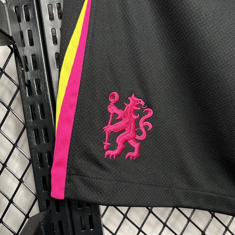 Short Chelsea 2024/2025 III Third Away - Preto Com Rosa