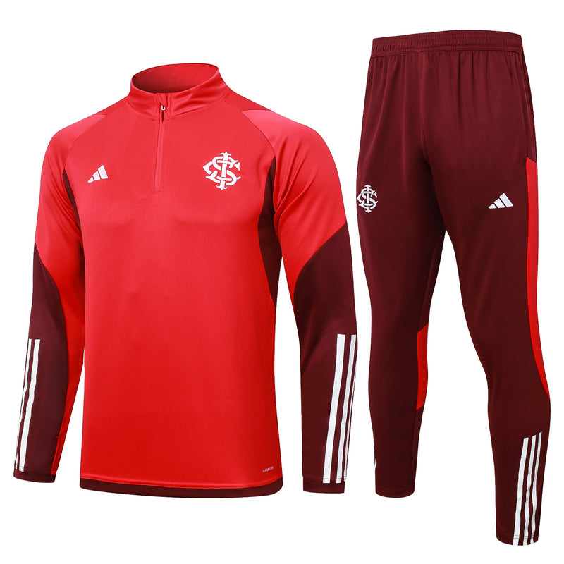 24/25 Conjunto Treino Internacional - Frio Zíper Curto - Vermelho