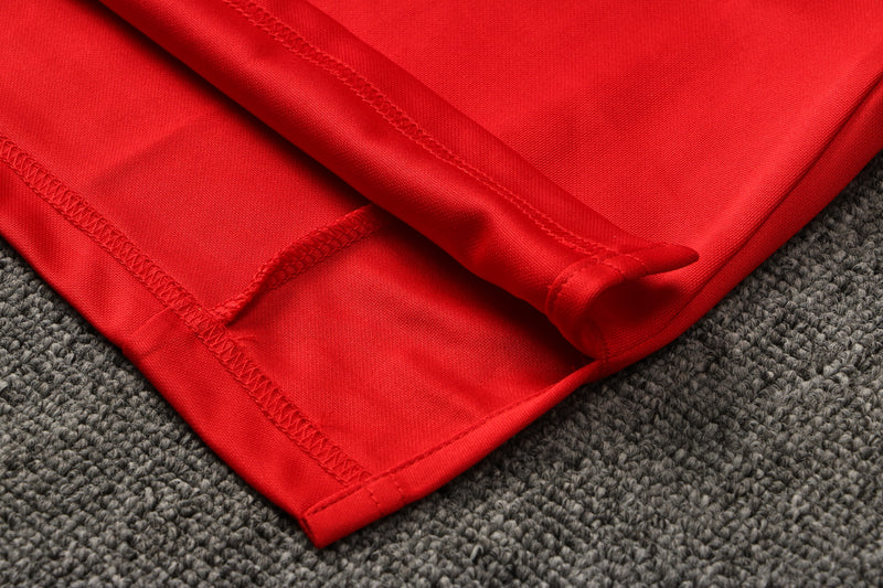 23/24 Conjunto Comissão Flamengo - Frio Zíper Curto - Vermelho