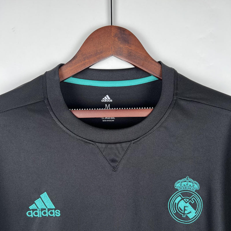 Camisa Retrô Real Madrid 2017/2018 II Away - Preta - Manga Longa Adidas