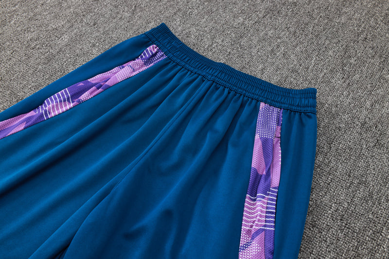 24/25 Conjunto Treino Argentina - Frio Zíper Curto - Azul e Roxo