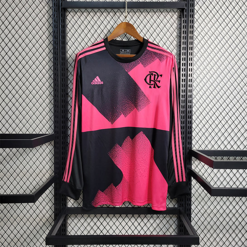 Camisa Flamengo 23/24 - Rosa - Manga Longa Torcedor