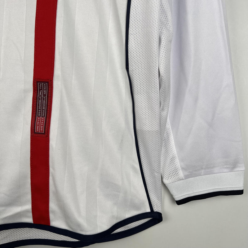Camisa Retrô Inglaterra 2002 I Home - Manga Longa Umbro